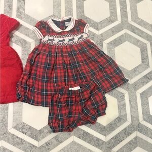 Rachel Riley Navy and Red Plaid Baby Dress